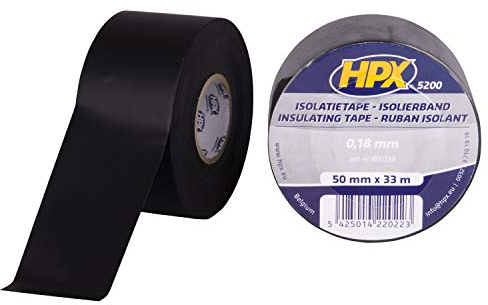 Isolierband, PVC, 50 mm x 33 m, Schwarz