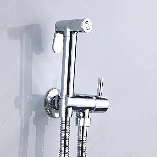 Oilet Brass Hand Held Bidet Spray Shower Head Douche Douche Kit Cuivre Valve Salle De Bains Bidet Pulvérisateur Jet Tap - Titulaire - Tuyau Espagne
