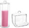 Lepidi 2 Stücke Wattestäbchen aus Kunststoff, Transparente Wattestäbchenbox, Wattepad Behälter, Plastik Staubdicht Wattepad Spender mit Deckel für Schmuck, Tupfer, Lippenstift (Transparent)