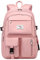 VARLIVOO Femmes Sac à Dos Adolescent Cartable Fille Sac à Dos Ordinateur Portable 15,6 Sac à Dos Lycéen Sacs D'école Collège Voyage Imperméable Polyester Rose