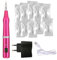 MTSM Kabellos Permanent Make-up Maschine Stift Rotary Machine Tätowierungsstift Augenbrauen Microblading Pen Set 10 Stück Tattoo Nadeln für Microblading Shading Augenbraue Eyeliner Lippen A657 (Rose)