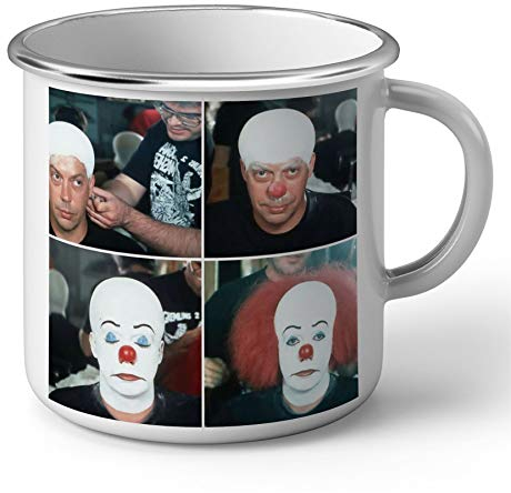 Tazza smaltata in metallo con personaggio, pellicola Tim Curry Clown IT Stephen King Trucco Cinema