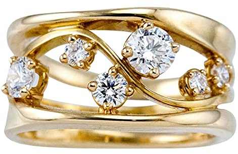 wojonifuiliy01 - Verlobungs-Rundschliff-Zirkon-Frauen-Hochzeits-Ring-Schmuck-Ringe für Frauen-voller -Damen-Ring (Gold-0, 6)