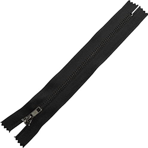 Aerzetix - C61497 - Cerniera Lampo N°4 Non separabile 18cm in Metallo - con tiretto Semplice - Colore Nero - cursore pelletteria Decorazione Cucito Jeans Gonna Abito Pantaloni merceria