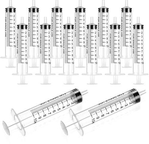 Dacitiery 20 Stück Spritze, 10 ml Nadellose Sterile Spritzen für Kleine Haustierfütterung, wissenschaftliche Labors, Pflanzenbewässerung, Industrielle Präzisionsanwendung