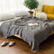 EMME Baumwolldecke 100% Musselin Decke Erwachsene 228 x 228 cm, Sofadecken Atmungsaktive Weiche Groß Decke Alle Jahreszeiten Vorgewaschen Couch Decken Baumwolle Tagesdecke,Grau