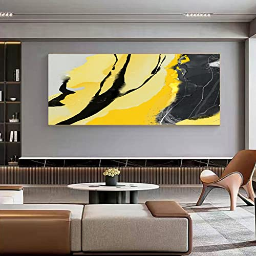 Nordic Style Large Big Abstract Aquarell Wohnzimmer Sofa Hintergrund gerahmt Wanddekoration Gemälde 60x120cm/(24x47inch) mit Rahmen