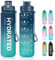 MYFOREST Sports Water Bottle, Time Marker for Motivational Hydration, Drop-proof, BPA-free, Wide Mouth for Easy Clean: Cold/Hot/Carbonated/Cider (1 L Teal-cyan, 1000 ml)