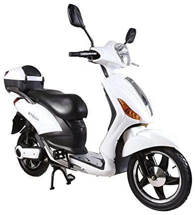 Tecnobike Shop Bici Elettrica a Pedalata Assistita Biciclette Elettroniche Alimentate Z-Tech ZT-09-A 250w 12Ah Batteria al Piombo (Bianco)