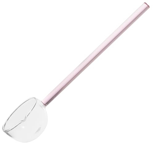 Kichvoe Ergonomischer Glaslöffel mit Langem Griff Transparenter Rührlöffel für Kaffee Suppenlöffel und Desserts für Junge Mädchen und Haushalte