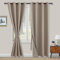 XWZO Blickdichte Vorhänge Verdunklungsvorhänge mit Ösen 2 Stücke Gardienen mit Raffhalter Lichtundurchlässige Vorhänge für Schlafzimmer,WonhzimmerBüro, 214x132 cm, Taupe