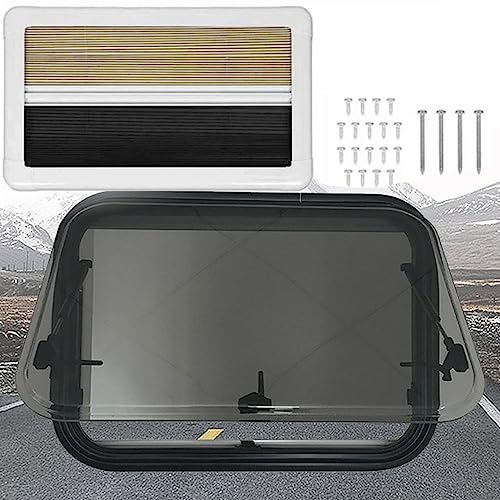 FENGSSLL Wohnmobilfenster Ausstellfenster Seitenfenster Dachluke Dachfenster Dachhaube mit Kurbel Wohnwagen Wohnmobil Caravan, Wohnwagen Seitenfenste,500X300mm