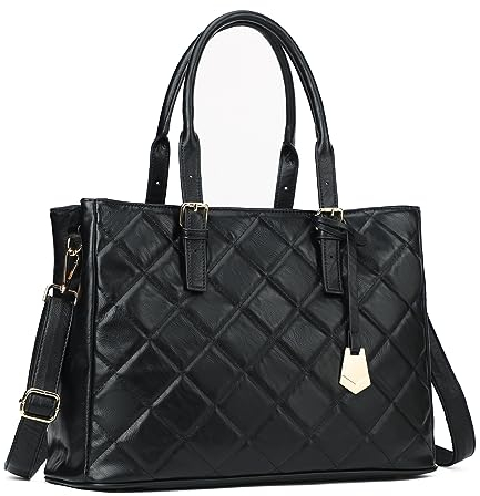 KouLi Buir Handtaschen für Damen, gesteppt, Schultertasche, Geldbörse, Tragegriff oben, Schwarz