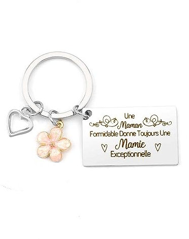 QONCV Cadeau Fete des Grand Mere, Cadeau Mamie Porte Clef Fete des Meres Noel Fete des Mamie Cadeaux, Merci Grand-mere Anniversaire Idées Cadeaux Femme