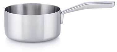 MasterPRO Alessi Bones - Cacerola de 16 cm - Fabricada en Acero Inoxidable - Acabado Interior Y Exterior Mate - Cuerpo Recto y Asa Larga De Fundición Hueca Soldada - Apta para Inducción