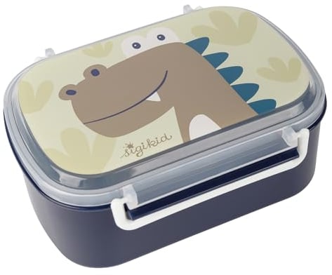 sigikid 25372 Brotzeitbox Dino Lunchbox mit Einsatz und Bügelverschluss, BPA-frei, sicher, leicht, empfohlen für Kinder ab 1 Jahr