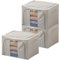 Goesort 3 Pack Clothes Storage Boxes with Steel Frame Support, 66L Moving Bag Wardrobe Storage Organiser Packing Boxes for Moving House with Clear Windows for Towel Duvet Sweater Bedding, Grey