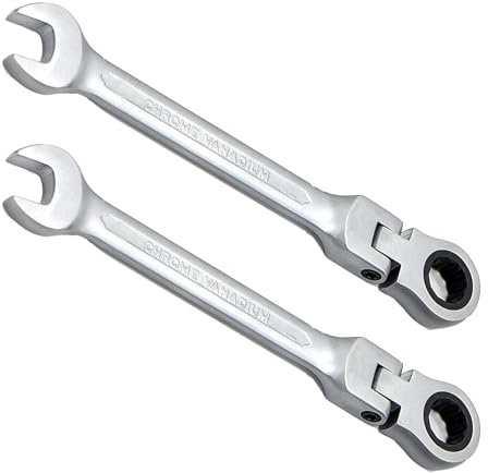 Aoktorkit 10mm Flex-Head Ratchet Spanner, 2 Pcs Matte Metric Ratcheting Wrench, Professional Repair Tool, 72 Teeth, High Carbon Steel Spnners for DIY Bicycle and Home Maintance