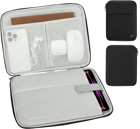 Dadanism 13 Zoll Tablet Tasche Hülle mit Polsterung für iPad Pro 13 M4 2024, iPad Air 13 M3 M2, iPad Pro 12,9 M2 6./5./4./3. Gen, Galaxy Tab S10+ Plus/S9 FE+/S9+ Plus 12,4,Tab P12 12,7, Schwarz