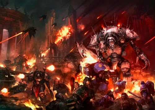 Displate Offiziell Warhammer MetallPoster Magnetische Befestigung Inklusive Lizenziert Bilder Hochwertiges Poster Warhammer 40,000 Art Chaos Knights Poster 67.5 cm x 48 cm