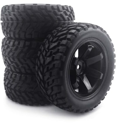 LEEINTO 75 Mm Auto Flachlaufradnaben Gummiradreifen Mit 7 Speichen Für Wltoys 144001 124018 A959 MN90/99S 1/12 Felgen 1/12 Aluminiumfelgen Und Reifen 1 9 Felgen Und Reifen 1/12 Offroad