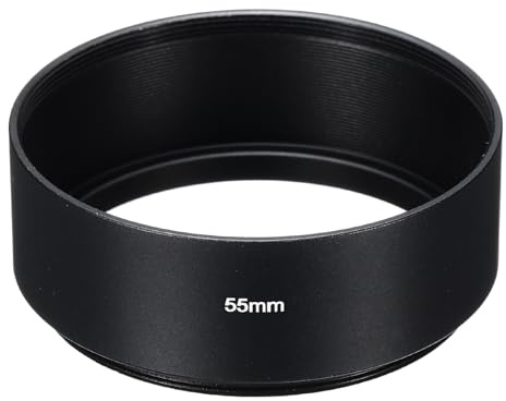 PATIKIL Parasol de 55mm Superficie Esmerilada de Enfoque Estándar Interior Antirreflectante para Lente de Cámara Negro