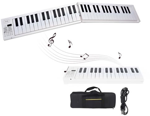 Clavier de Piano Pliable à 61 Touches, Piano électronique Pliable Portable avec Touches Pleine Taille, Sac de Transport, Support de Jouet pour Enfants, Enregistrement et Lecture,