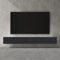 doporro Meuble TV Bas 240x40,2x30cm Armoire TV Blanc Mat + Gris Noir Mat Table de Télévision Salon avec Portes Meuble TV Suspendu MBTV02