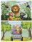 Platzsets Snacks Schule Kinder - 2 x Tischset Dschungel Kinder 30 x 45 cm - Tischset aus Stoff für den Schreibtisch