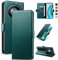 Yunubeyii Coque pour Honor Magic 6 Lite - [Blocage RFID] Housse Étuis de Protection PU Luxe [Magnétique] [Fente Carte] [Stand] Portefeuille Flip Case,[Vert]