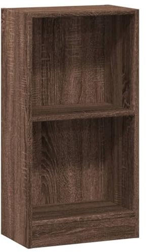 vidaXL Bücherregal, Bücherschrank Regal mit Stauraum, Standregal für Wohnzimmer Büro, Büroregal Aktenregal Aufbewahrungsregal, Braun Eichen-Optik Holzwerkstoff