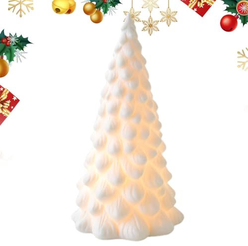 Alberi di Natale in ceramica che si illuminano,Luci dell'albero di Natale in ceramica | Piccolo albero di Natale con luci | Ornamento in ceramica artificiale, forniture per feste, decorazioni per la