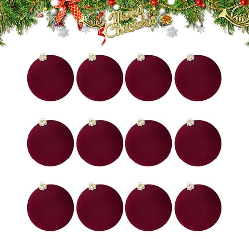 Rote Weihnachtskugeln | 12 x Weihnachtskugeln, bruchsichere Christbaumkugeln, 2,4 Zoll/6 cm große Kugeln, Weihnachtsdekoration für draußen, zu Hause und beim Einkaufen