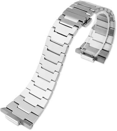 Schnellverschluss-Uhrenarmband für Tissot PRX, Edelstahlarmband und Butterfly-Verschluss, kompatibel mit der Tissot PRX 40 mm Uhren-Serie (Silber)