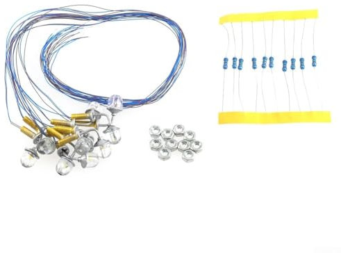 10er Set LED Straßenlaternen für Modellbau Modellbahn Led Laternenpfahl Lampen Wandlampen für H0 Häuser Bauset