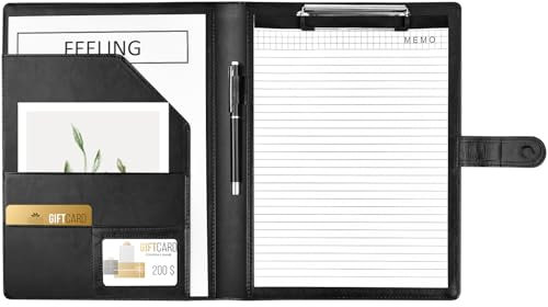 Porte Documents A4, Porte bloc A4 à rabat avec pince pour tenir les documents, Range Documents, Trieur Organiseur Portfolio Planchettes Porte-formulaires
