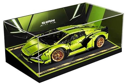 HCAEIOFJ Transparente Acryl-Vitrine für Lego Technic 42115, anwendbar für Lamborghini Sián FKP 37 Rennwagen, entworfen Schaukasten, Geschenk (nur Vitrine) (Design Box1)