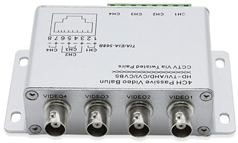 Rebellious UTP Adaptateur émetteur-récepteur vidéo passif BNC vers RJ45 4 canaux CVI pour systèmes de caméra de surveillance