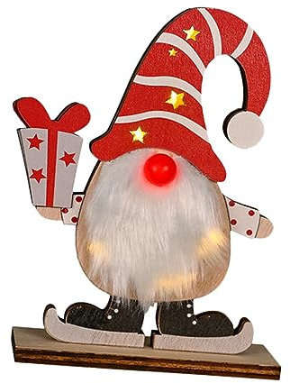 TOPBATHY Weihnachtlicher Holz Rudolph Mit Licht Festliche Tischdekoration Für Weihnachten Für Dinner Partys Stimmungsvolle Weihnachtsornament Für Kaffeetisch
