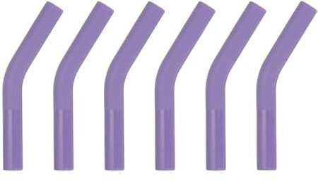 sourcing map 6Pcs Silicone Straw Tips, Silicone Straw Elbows Tip, Soft Reusable Metal Straw Covers Fit for 8mm/0.31 OD Stainless Steel Straws, Purple