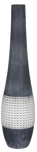 GILDE Bodenvase Brooklyn - anthrazitfarben - gewischt matt - Keramik - Höhe 61 cm x Ø 14 cm - Dekovase