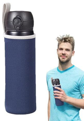 Bottle Sleeve Cover - Competto Insulated Water Port for Glass Bottles, Reusable Drink Sleeve | Protective Carrier with Strap, Thermal Bag for Gym Activities