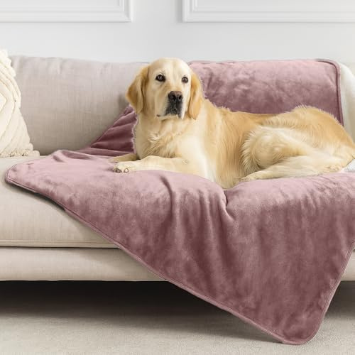 Dreamzie - Plaid Imperméable Chien et Chat - 100x120 cm - Rose Clair