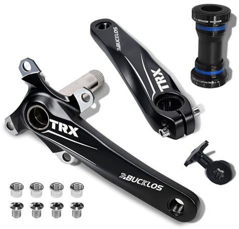 AEYINO 104 BCD MTB Kurbelsatz 170mm - Aluminium 1x | 104 BCD, Hohl-integriertes Design, inkl. Narrow-Wide Kettenblatt (32-38T) & Tretlagerbolzen, Leichtes Alu für MTB