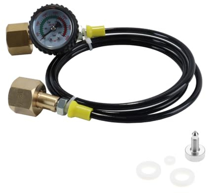 ACOLY 1,5 m CO2-Transferschlauch mit 3000 PSI-Manometer – 2 × W21.8-14-Gewinde, für den Transfer großer CO2-Flaschen