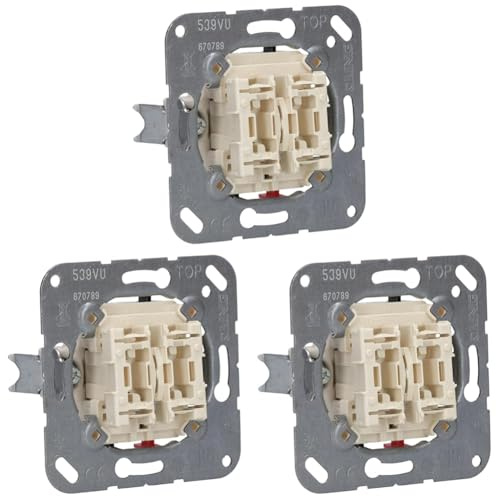 JUNG Jalousietaster 539VU 1-polig, Aluminium (Packung mit 3)