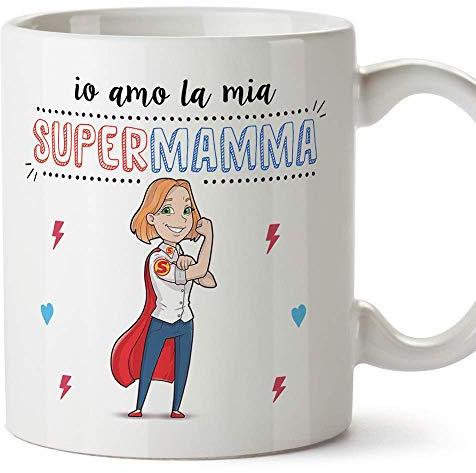 MUGFFINS Madre - Tazza Super Mamma Migliori del Mondo- Idee Regali Originali Festa della Mamma