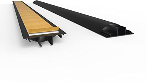 Goulotte de câble semi-circulaire autocollante 7 x 2 x 120 cm (l x H x L) - Jusqu'à 10 câbles - Pont de câble en PVC - Protection contre les trébuchements