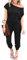 iChunhua Women's Jumpsuits Off Shoulder Short Sleeve Elastic Waist Romper with Pockets (Black,Medium)