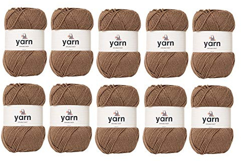 Korbond DK Yarn 10x100g 2900m, Knitting & Crochet, Brown | Brown | 10 x 100g Balls | Approx. 2,900m Total | 100% Acrylic